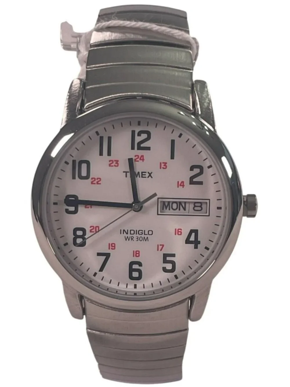 Timex Indiglo Watch Men's Stainless Steel Expansion Band 30M Water Resistance